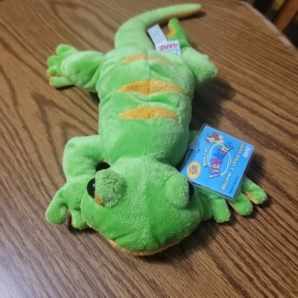 Ganz Webkinz Lemon Lime Gecko HM200 Plush Stuffed Animal with Sealed Code EUC